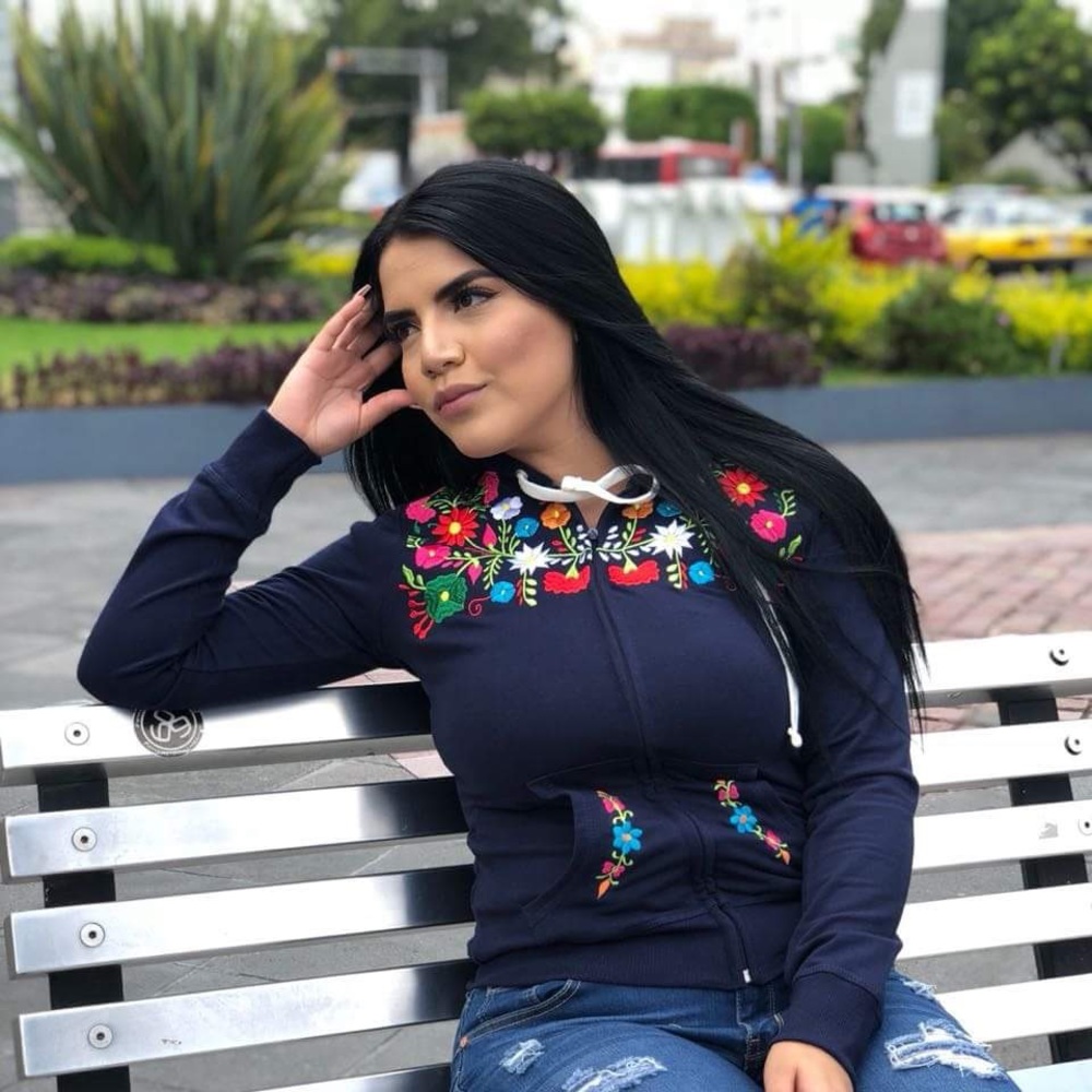 Size L- XL Mexican Embroidered hoodie sweater